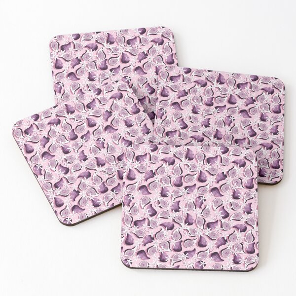 Item preview,  Flowers and fruits of figs, purple on pink background designed and sold by Alex  Blud.
