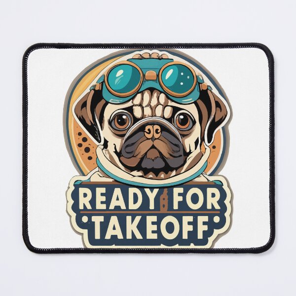 Item preview, Aviator Pug Ready for Takeoff - Retro Aviation designed and sold by NiftyWrx.