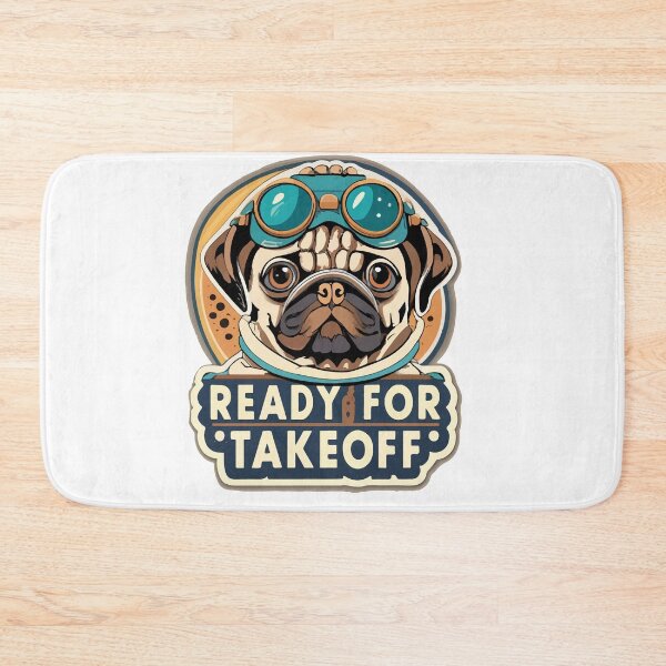 Item preview, Aviator Pug Ready for Takeoff - Retro Aviation designed and sold by NiftyWrx.