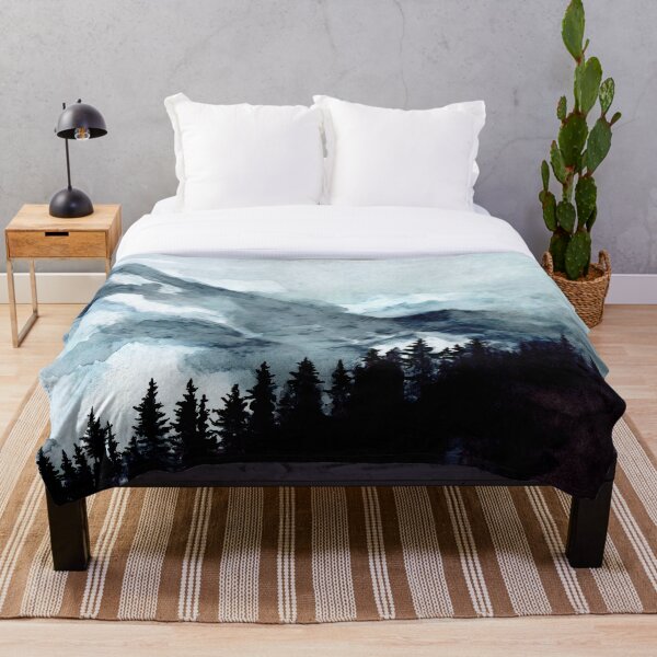 Item preview, Foggy forest watercolor art designed and sold by FleurDesign.