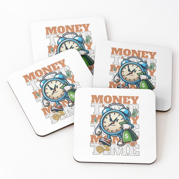 Item preview, clock walking with holding money, money time designed and sold by ShawishArt.