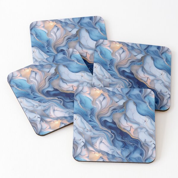 Item preview, Ethereal Waves: A Dance of blue Colors and Textures like Marbles designed and sold by creativekrish.