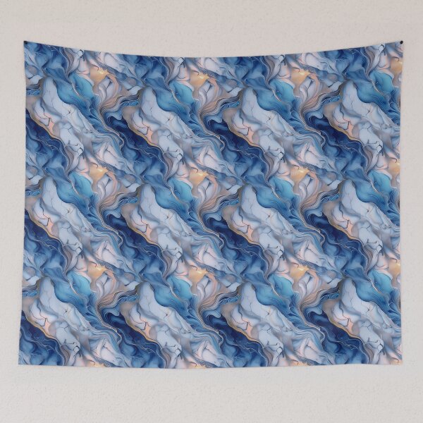 Item preview, Ethereal Waves: A Dance of blue Colors and Textures like Marbles designed and sold by creativekrish.