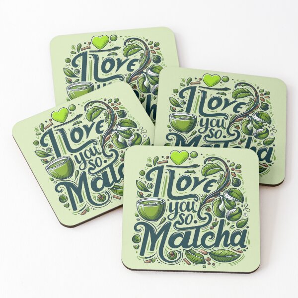 Item preview, I Love You So Matcha, typography, pun designed and sold by maxmaj.