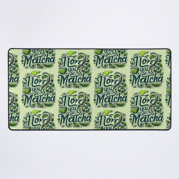 Item preview, I Love You So Matcha, typography, pun designed and sold by maxmaj.