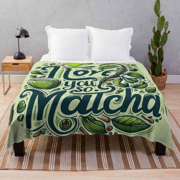 Item preview, I Love You So Matcha, typography, pun designed and sold by maxmaj.