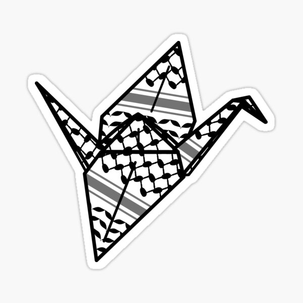 Item preview, Keffiyeh Patterned Paper Origami Crane designed and sold by FairieDance.