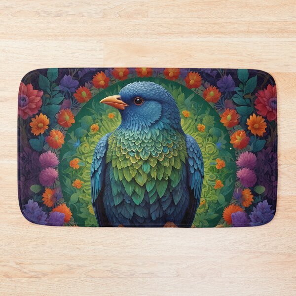 Item preview, Enchanted Aviary: A Symphony of Colors with a Majestic Bird Amongst Lush Florals designed and sold by PillowTalkyZone.