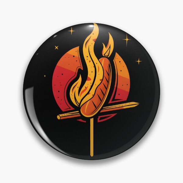Item preview, Flaming hotdog impaled on a stick designed and sold by BasedCanvas.