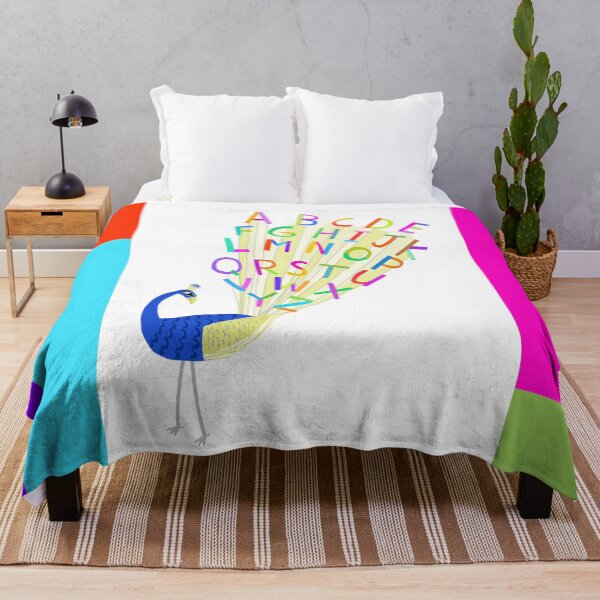 Item preview, Peacock with Plume and Colorful Alphabet Letters By Carla Daly designed and sold by Carla Daly.