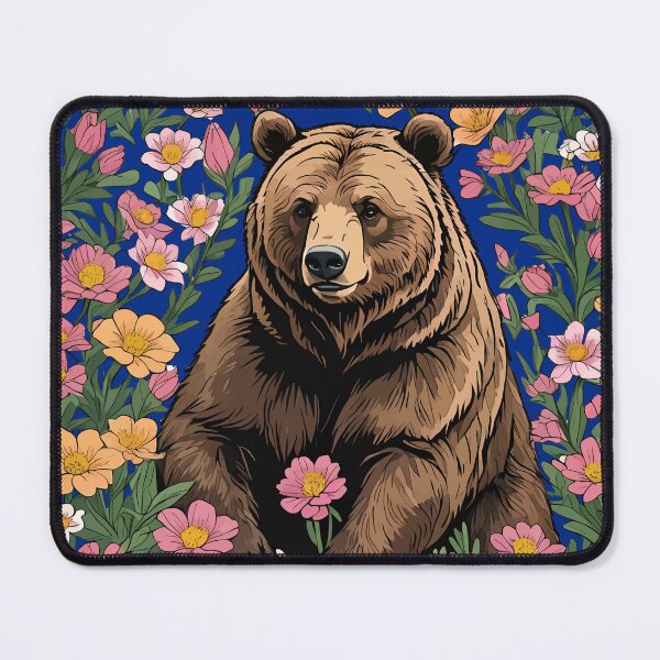 Item preview, A Montana Bear Surrounded By Bitterroot Flowers designed and sold by taiche.