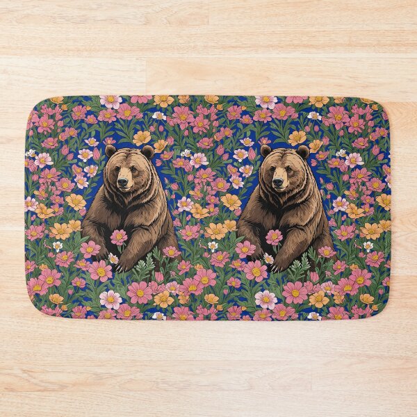 Item preview, A Montana Bear Surrounded By Bitterroot Flowers designed and sold by taiche.