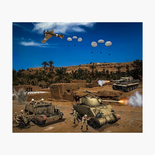 Vista previa del artículo con la obra «Asedio de Tobruk durante la Segunda Guerra Mundial», diseñado y vendido por Blok45.