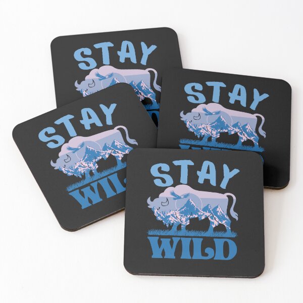 Item preview, Stay Wild Buffalo Silhouette with Mountains and Eagle designed and sold by AlienOccupation.