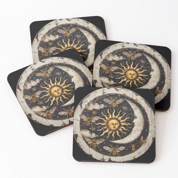 Item preview, “Celestial Eclipse: Sun, Moon and Bees” designed and sold by Art-Vortex-fr.