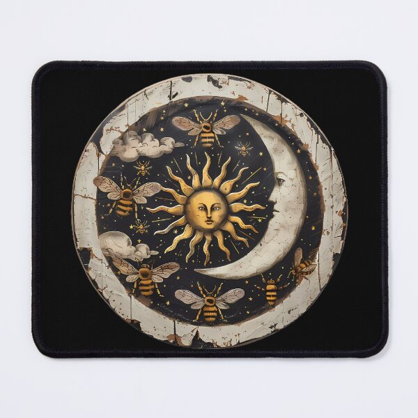 Item preview, “Celestial Eclipse: Sun, Moon and Bees” designed and sold by Art-Vortex-fr.