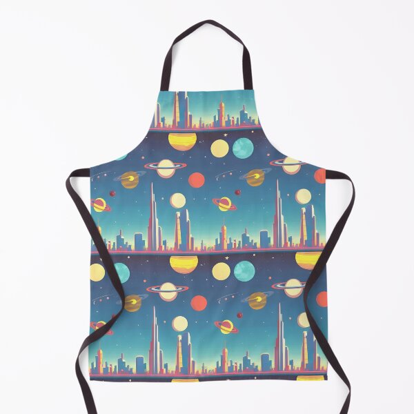 Item preview, Espacio futuro SI-fi en estilo retro vintage de los años 50 retrofuturismo cielo horizonte de la ciudad planetas de viaje designed and sold by cheekylorns.