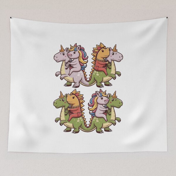 Item preview, funny unicorn riding dinasour, funny unicorn designed and sold by venavar.