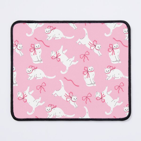 Item preview, cute white cats with pink bows. designed and sold by burbura.