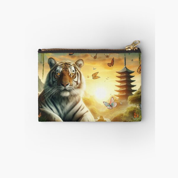 Item preview, Tiger and butterfly, plants, flowers, nature, pagoda, China designed and sold by Sugar Wisdom .