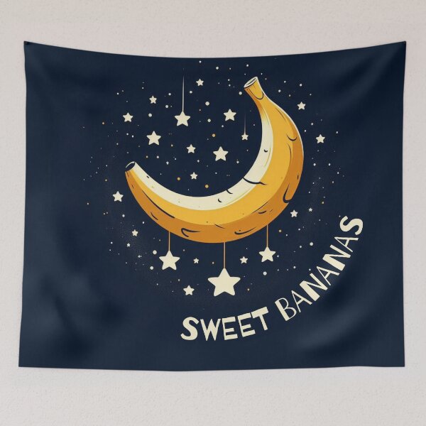 Item preview, Sweet bananas - moon made of banana in the starry sky designed and sold by Funny-Banana.