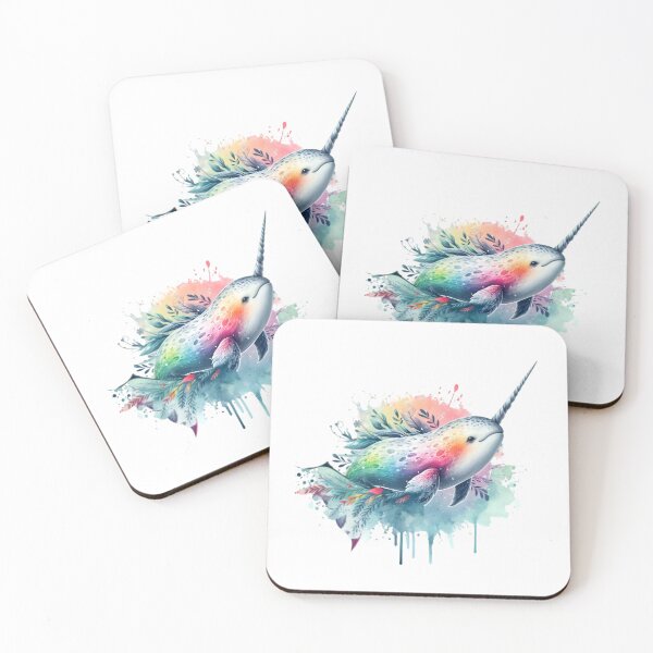 Item preview, A beautiful colorful narwhal with various algae in the background designed and sold by Marcoshop10.