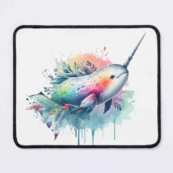 Item preview, A beautiful colorful narwhal with various algae in the background designed and sold by Marcoshop10.
