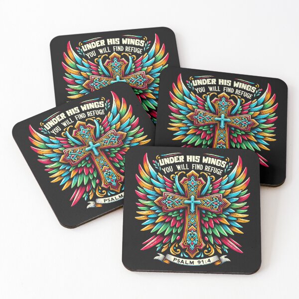 Item preview, Under His Wings You Will Find Refugee, Psalm, Christian Cross designed and sold by Margival.