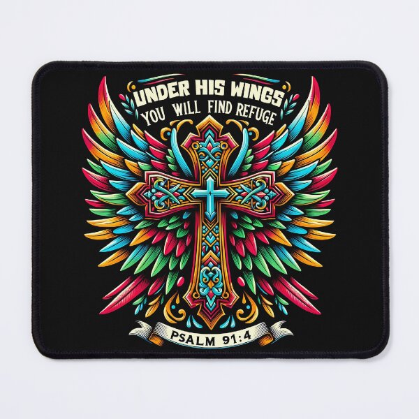 Item preview, Under His Wings You Will Find Refugee, Psalm, Christian Cross designed and sold by Margival.