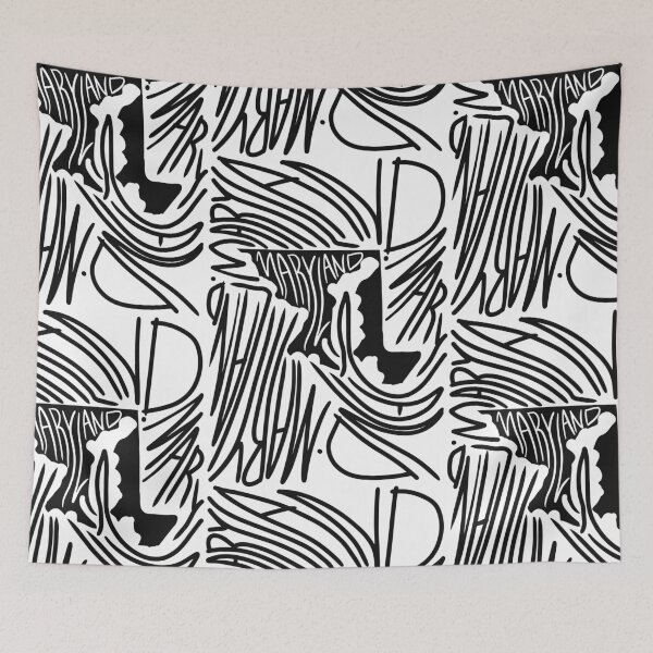 Item preview, Maryland State - MD Map and Flag - Black and White - Typography USA America State Marylanders designed and sold by Ranggasme.