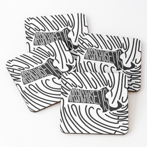 Item preview, Massachusetts State - MA Map and Flag - Black and White - Typography USA America State Bay Staters designed and sold by Ranggasme.
