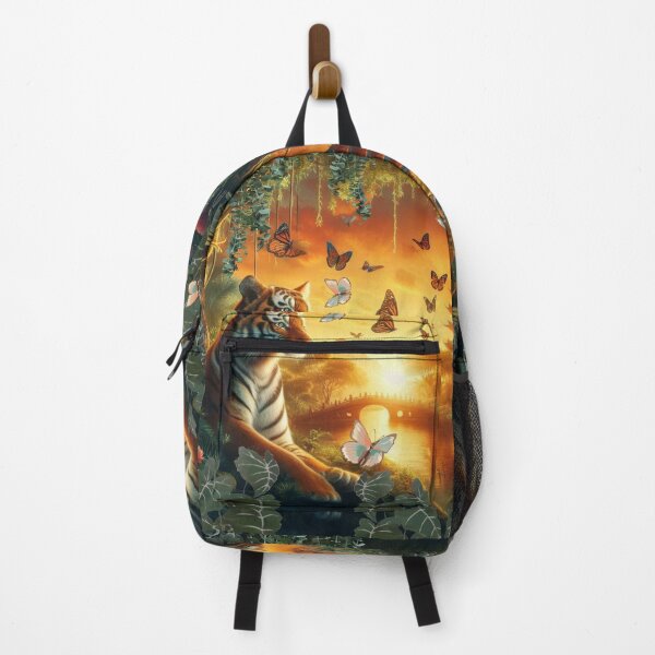 Item preview, Tiger and butterfly, plants, flowers, nature, pagoda, China designed and sold by Sugar Wisdom .
