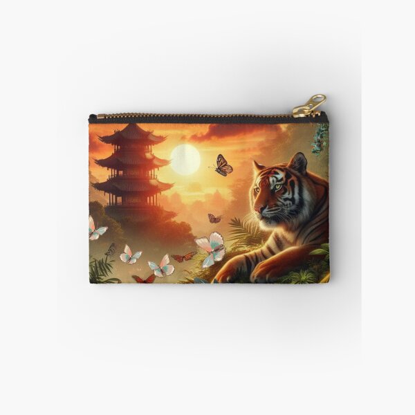 Item preview, Tiger and butterfly, plants, flowers, nature, pagoda, China designed and sold by Sugar Wisdom .