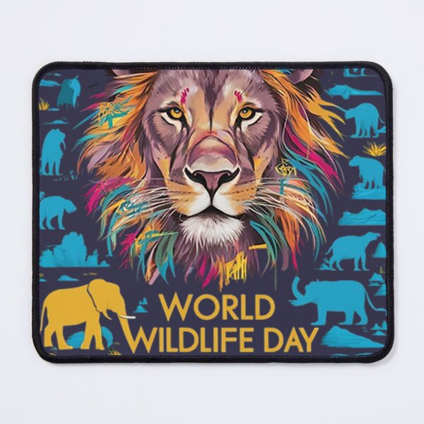 Item preview, WORLD WILDLIFE DAY T-Shirt Hoodie Stickers Hat iPhoneCase MousePad Pillow ArtPrint Cards Posters Mugs Bags Clock Apron designed and sold by likbatonboot.