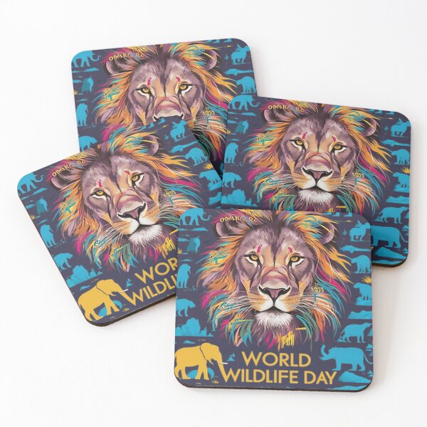 Item preview, WORLD WILDLIFE DAY T-Shirt Hoodie Stickers Hat iPhoneCase MousePad Pillow ArtPrint Cards Posters Mugs Bags Clock Apron designed and sold by likbatonboot.