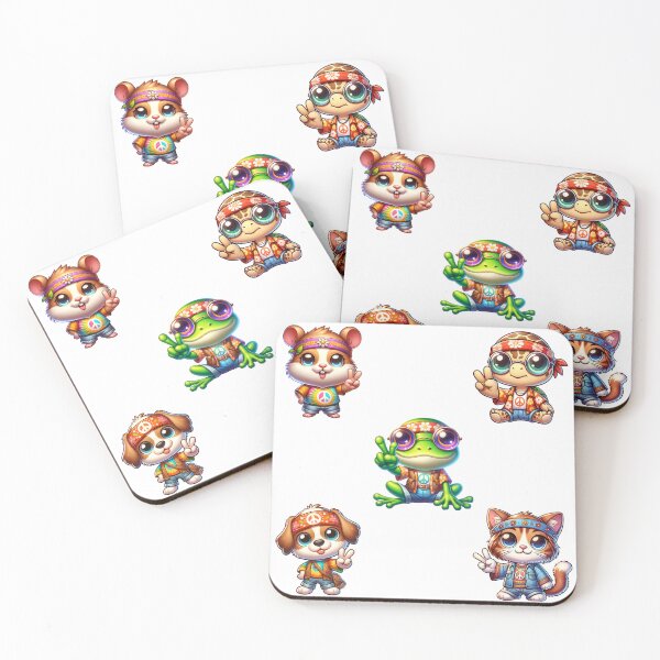 Item preview, Cute Hippie Animals Stickers designed and sold by Croneandquill.
