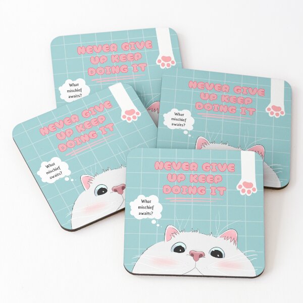 Item preview, Motivational cute white cat designed and sold by Synergi  Art.