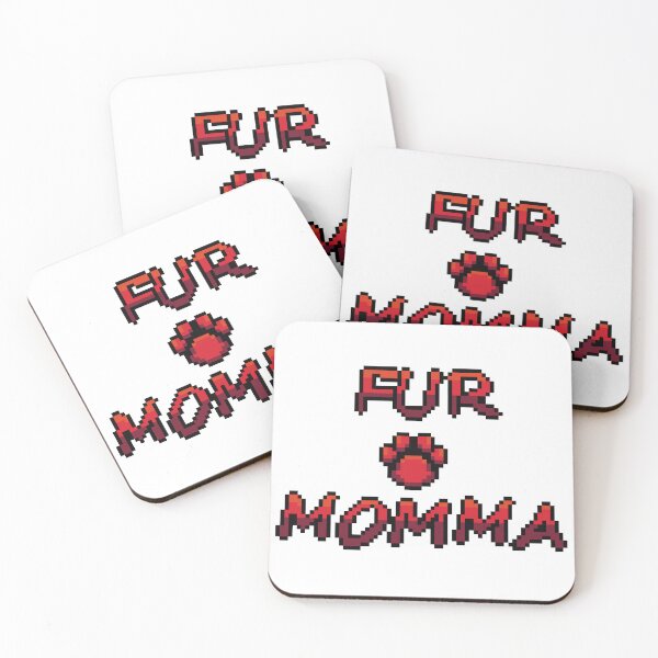Artikelvorschau, FUR MOMMA - Pfotenabdruck zum Muttertag für Pelzmama (ROT) entworfen und verkauft von pixelapparel.
