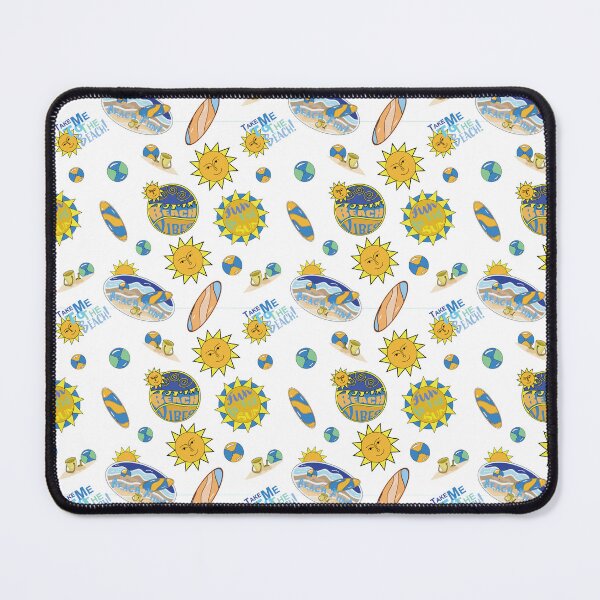 Item preview, Great Sunny Beach seamless Pattern Design with bright colors on a transparent Background. Time for fun in the Sun at the BEACH!  designed and sold by MichCortez9.