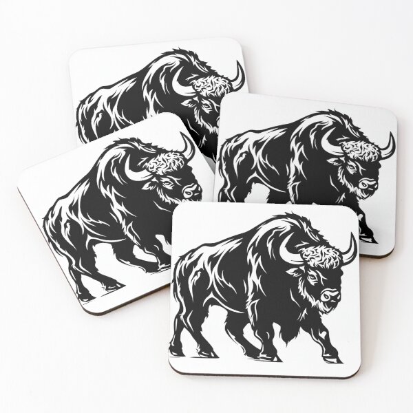 Item preview, Large Standing Buffalo black and white vector designed and sold by Neonmountain.