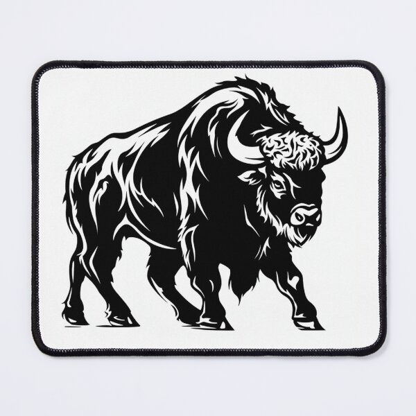 Item preview, Large Standing Buffalo black and white vector designed and sold by Neonmountain.