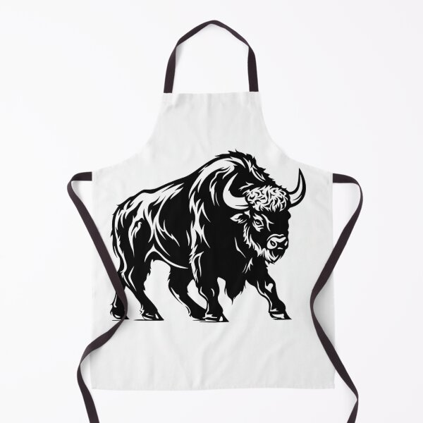 Item preview, Large Standing Buffalo black and white vector designed and sold by Neonmountain.