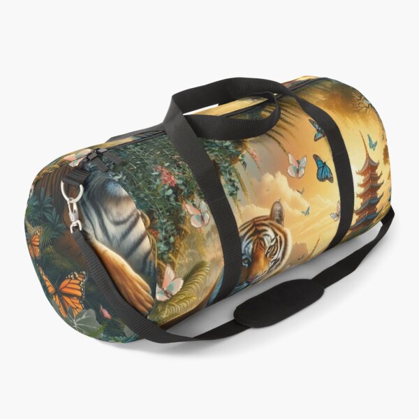 Item preview, Tiger and butterfly, plants, flowers, nature, pagoda, China designed and sold by Sugar Wisdom .