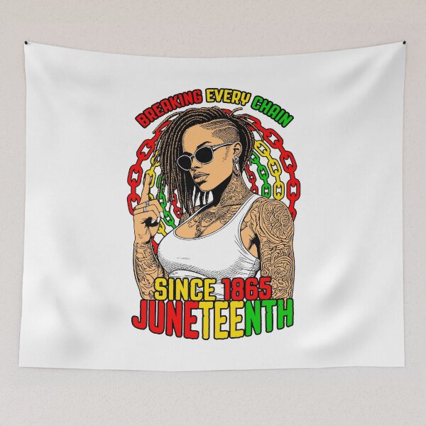 Item preview, Juneteenth Breaking Every Chain Since 1865 Loc’d Black Girl designed and sold by GrandeDuc.