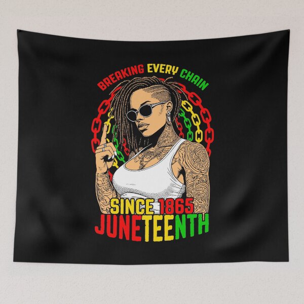 Item preview, Juneteenth Breaking Every Chain Since 1865 Loc’d Black Girl designed and sold by GrandeDuc.