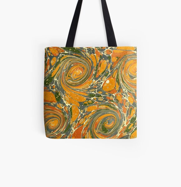 Old Marbled Paper 03 Bolsa estampada de tela
