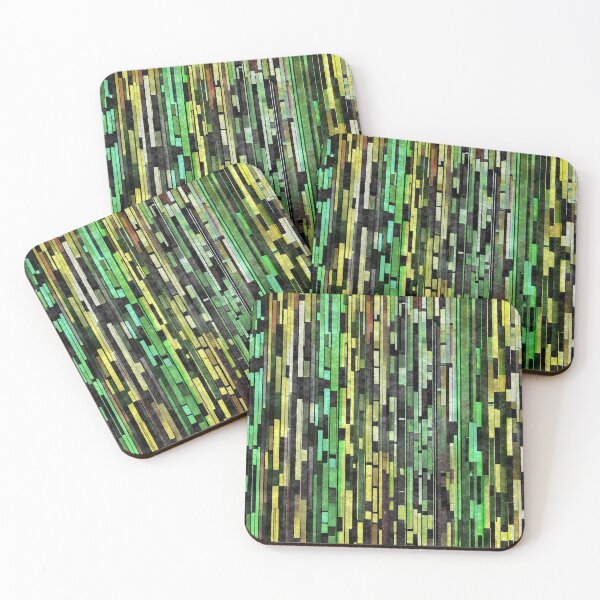 Item preview, Yellow and Green Vertical Line Abstract Patterns no.3 designed and sold by Kendall Anderson.