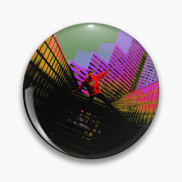 Item preview, Abstract saturated photograph of man in center buildings designed and sold by Carré Comme Orange.