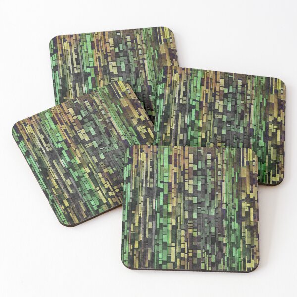 Item preview, Yellow and Green Vertical Line Abstract Patterns no.4 designed and sold by Kendall Anderson.