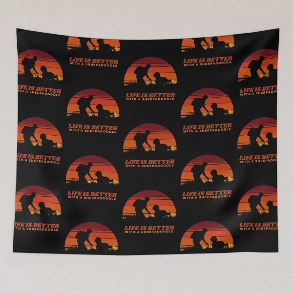 Item preview, Life Is Better With A Sheepadoodle Vintage Dog Gift  designed and sold by Guarddogdrive.